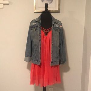 Coral mini dress